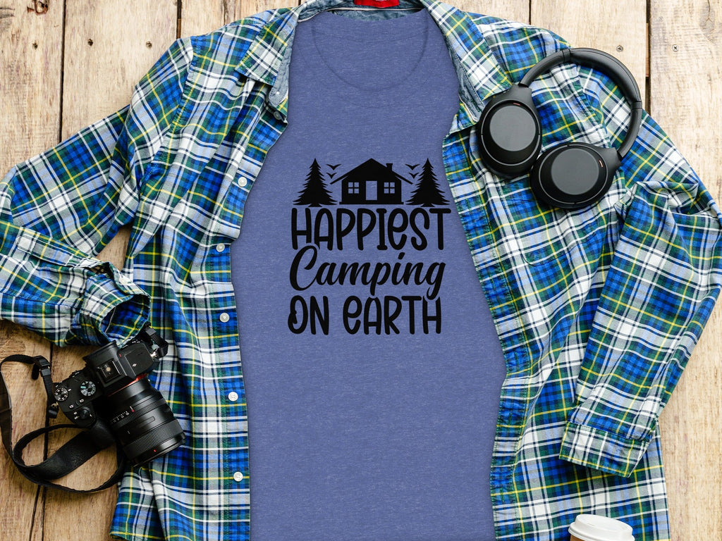 Happiest Camping on Earth Outdoorsy Cabin Life T-Shirt