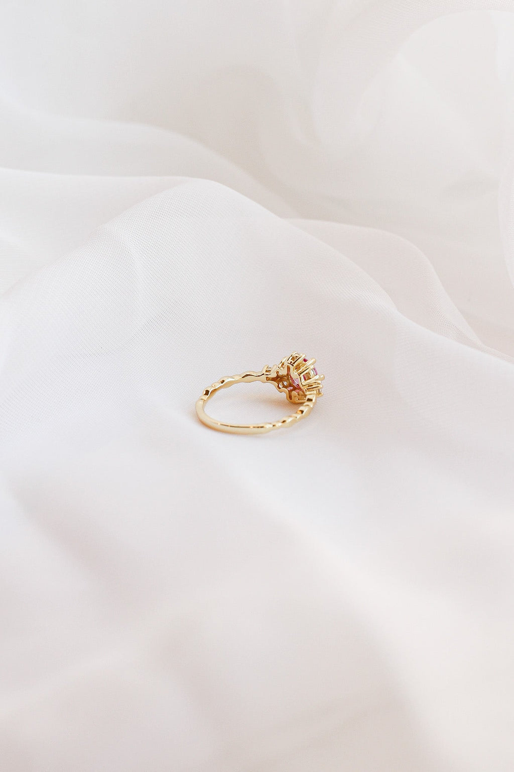 Calliope Ring in Pink Sapphire - Quarter Circle AK Boutique