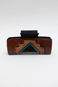 Camel Pyramid Design Hair Claw – Geometric Tribal Grip Clip 🌸