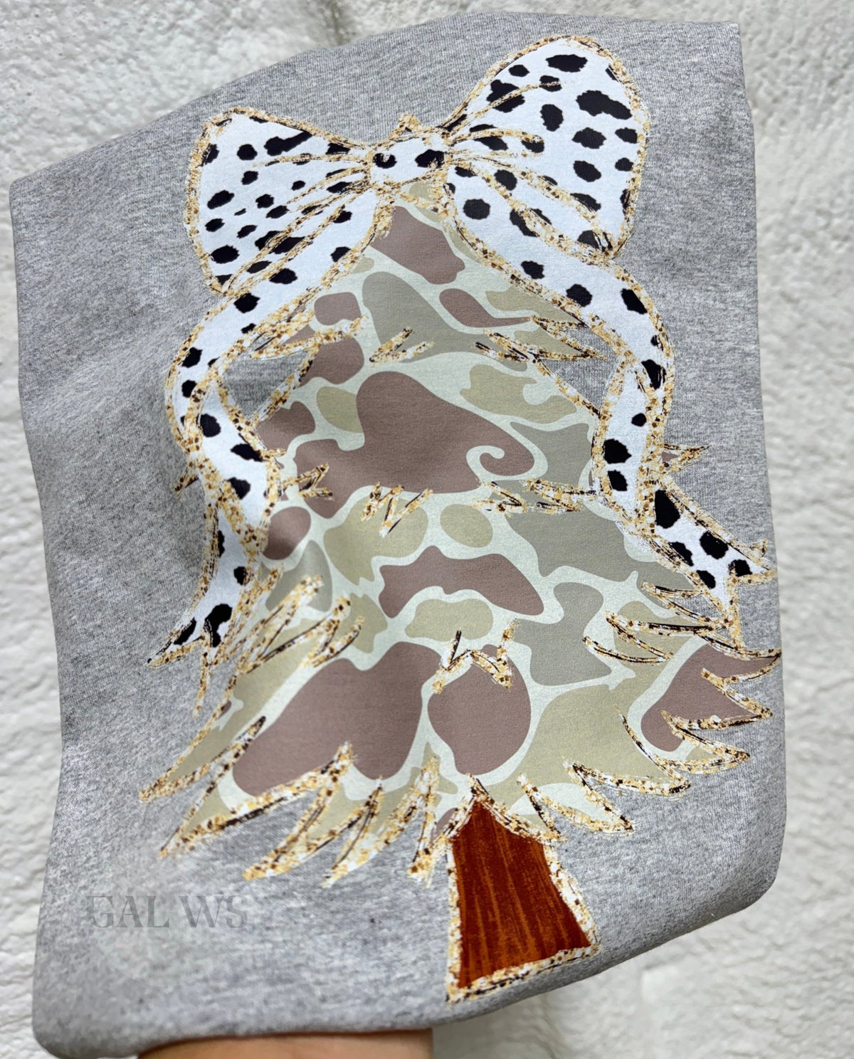 Camo & glitter Christmas tree design tee / sweatshirt - Quarter Circle AK Boutique