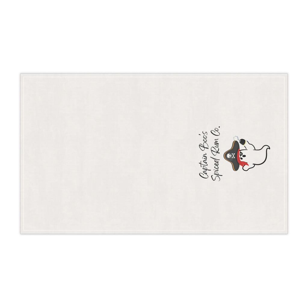 "Captain Boo's Spiced Rum Co" Pirate Ghost Tea Towels, Funny Kitchen Decor, Halloween Gift, Nautical Home Accent, Gift for Rum Lovers - Quarter Circle AK Boutique