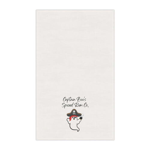 "Captain Boo's Spiced Rum Co" Pirate Ghost Tea Towels, Funny Kitchen Decor, Halloween Gift, Nautical Home Accent, Gift for Rum Lovers - Quarter Circle AK Boutique