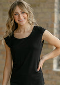 Classic Black Cap Sleeve Tank - Quarter Circle AK Boutique