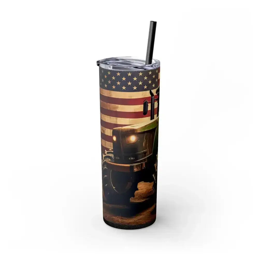 Classic Tractor Skinny Tumbler, Patriotic Gifts, Gifts for Farmers