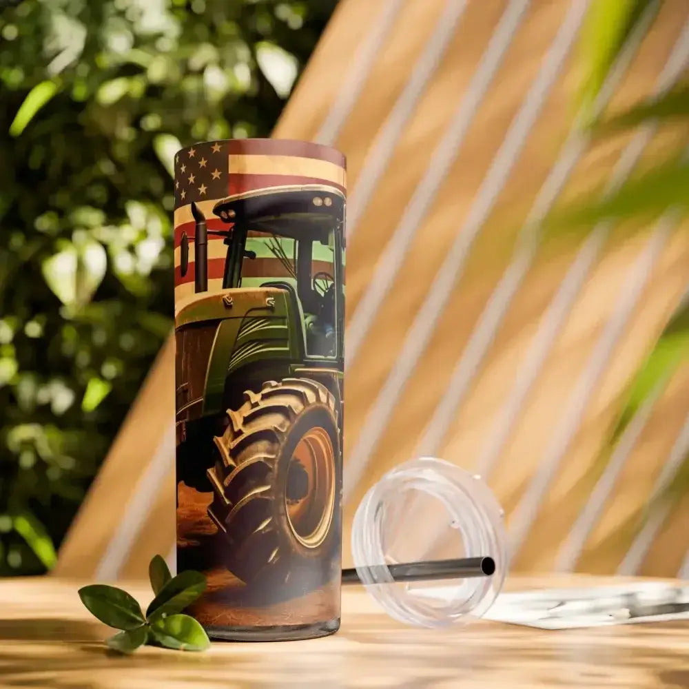 Classic Tractor Skinny Tumbler, Patriotic Gifts, Gifts for Farmers