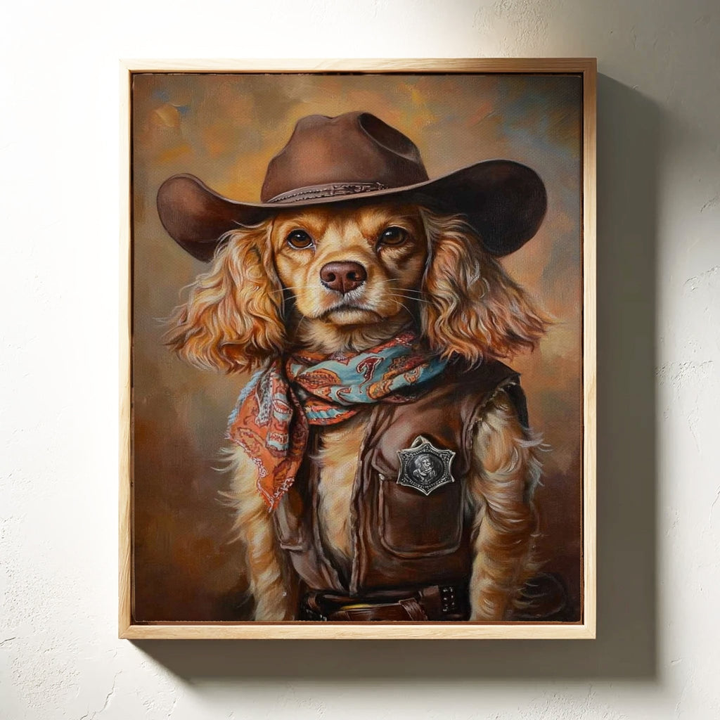 Cocker Spaniel Sheriff in Turquoise and Rust - Quarter Circle AK Boutique