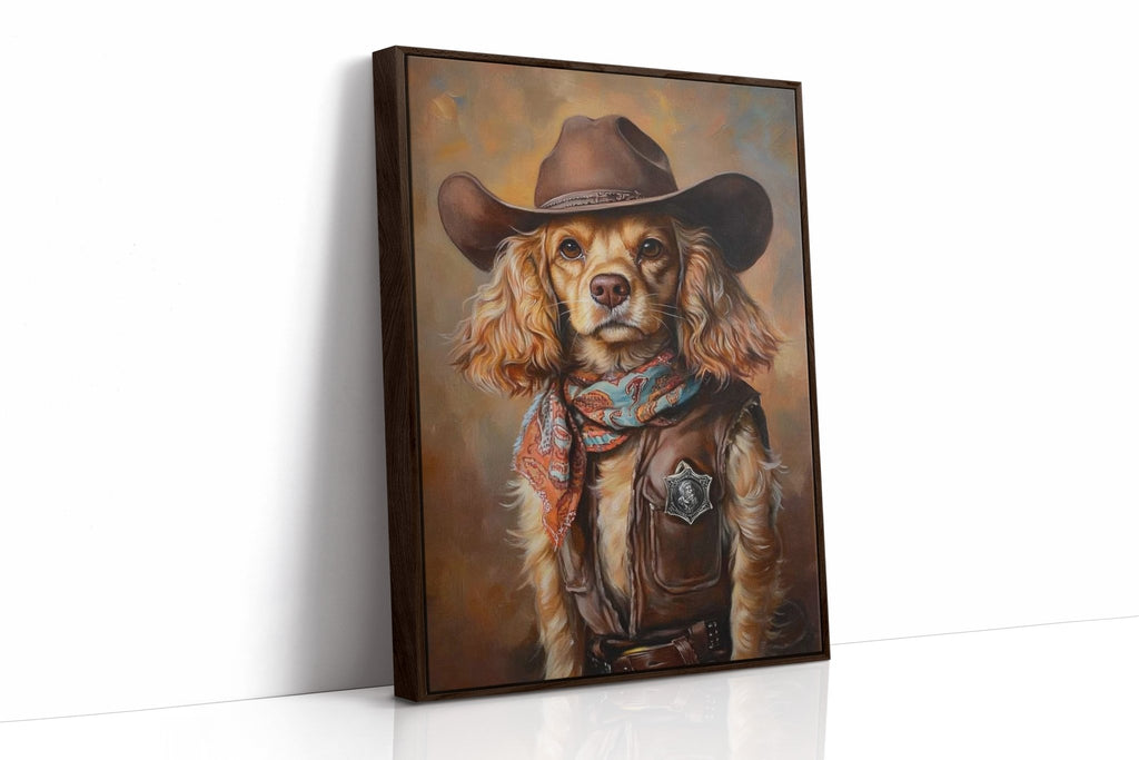 Cocker Spaniel Sheriff in Turquoise and Rust - Quarter Circle AK Boutique