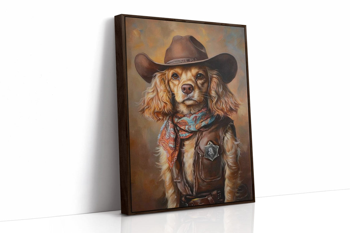 Cocker Spaniel Sheriff in Turquoise and Rust - Quarter Circle AK Boutique