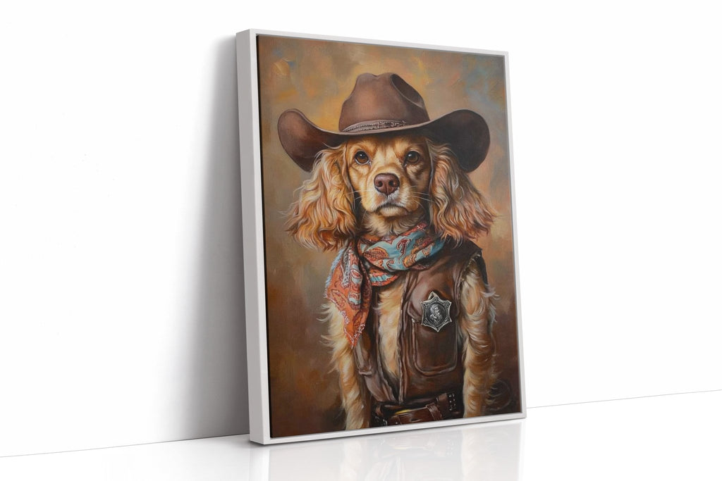 Cocker Spaniel Sheriff in Turquoise and Rust - Quarter Circle AK Boutique