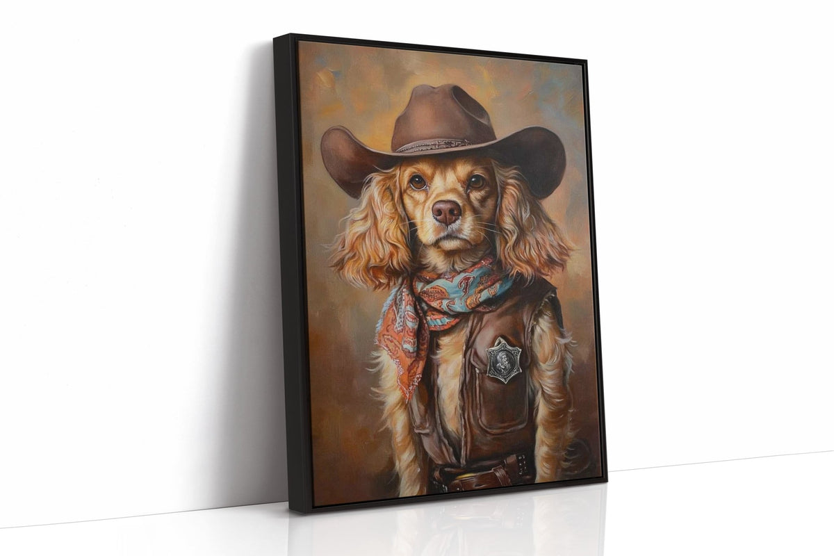Cocker Spaniel Sheriff in Turquoise and Rust - Quarter Circle AK Boutique
