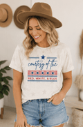 Courtesy of the Red White and Blue Graphic Graphic Star Tee - Quarter Circle AK Boutique