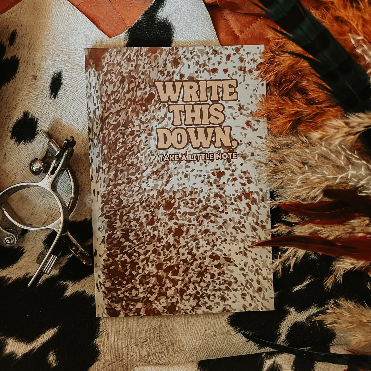 Cow Hide Print Lined Journals - Quarter Circle AK Boutique