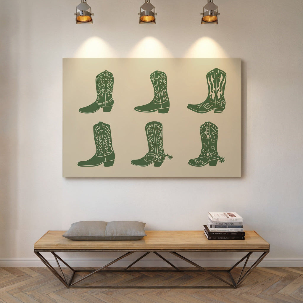 Cowboy Boots Wall Art – Western Country Aesthetic Print - Quarter Circle AK Boutique