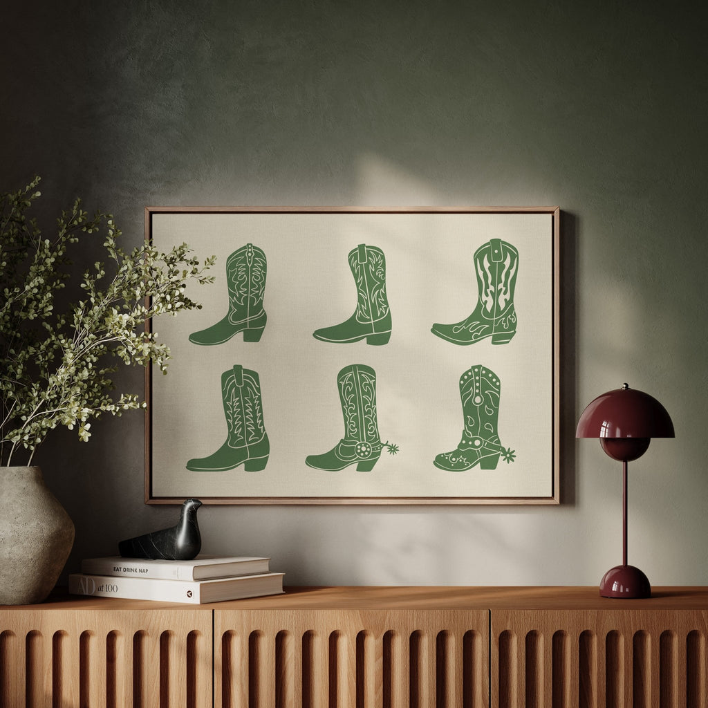 Cowboy Boots Wall Art – Western Country Aesthetic Print - Quarter Circle AK Boutique