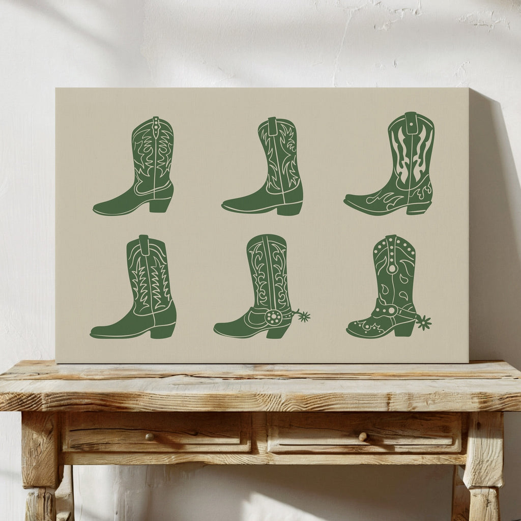 Cowboy Boots Wall Art – Western Country Aesthetic Print - Quarter Circle AK Boutique