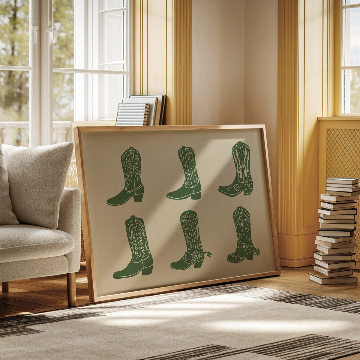Cowboy Boots Wall Art – Western Country Aesthetic Print - Quarter Circle AK Boutique