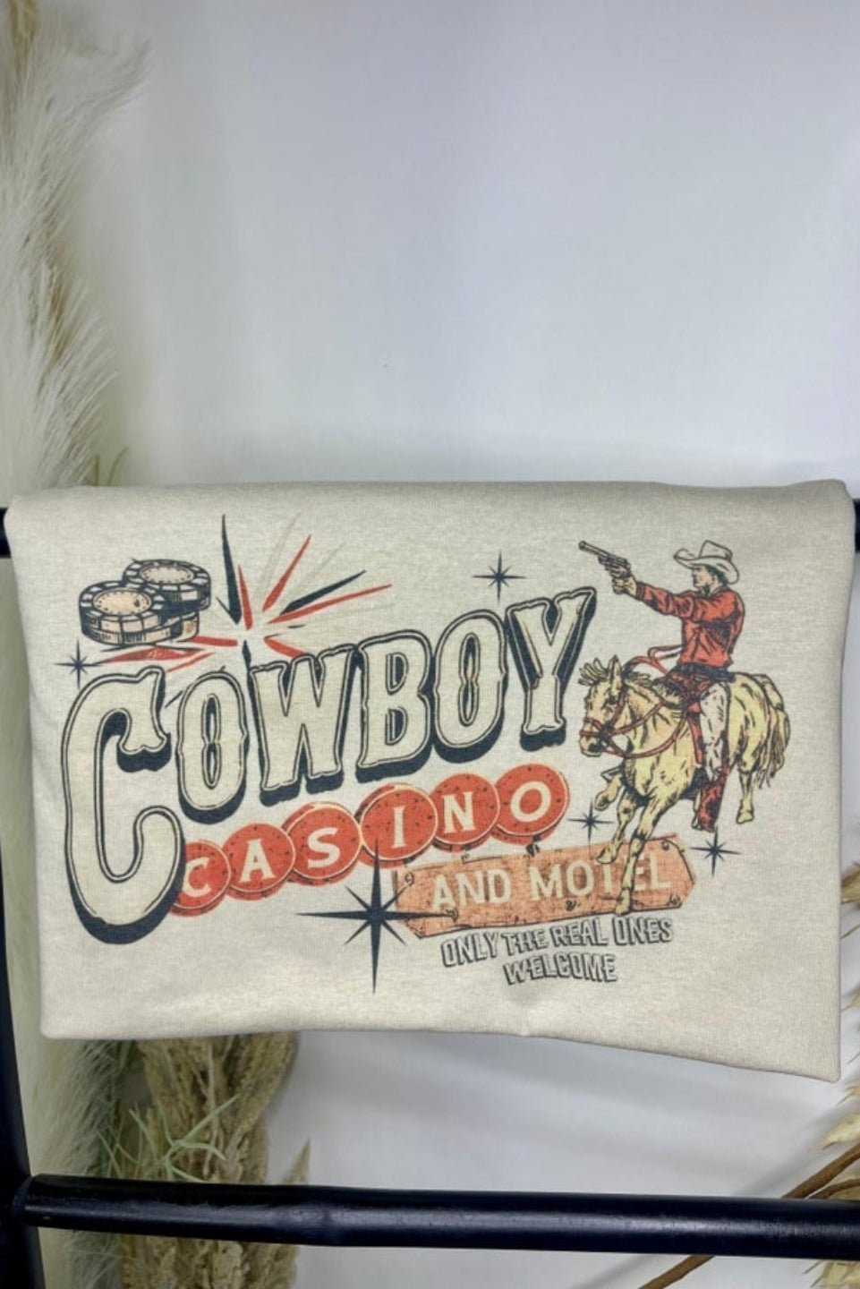 "Cowboy Casino" Western Graphic Tee — Jerzees Vegas Western Statement - Quarter Circle AK Boutique