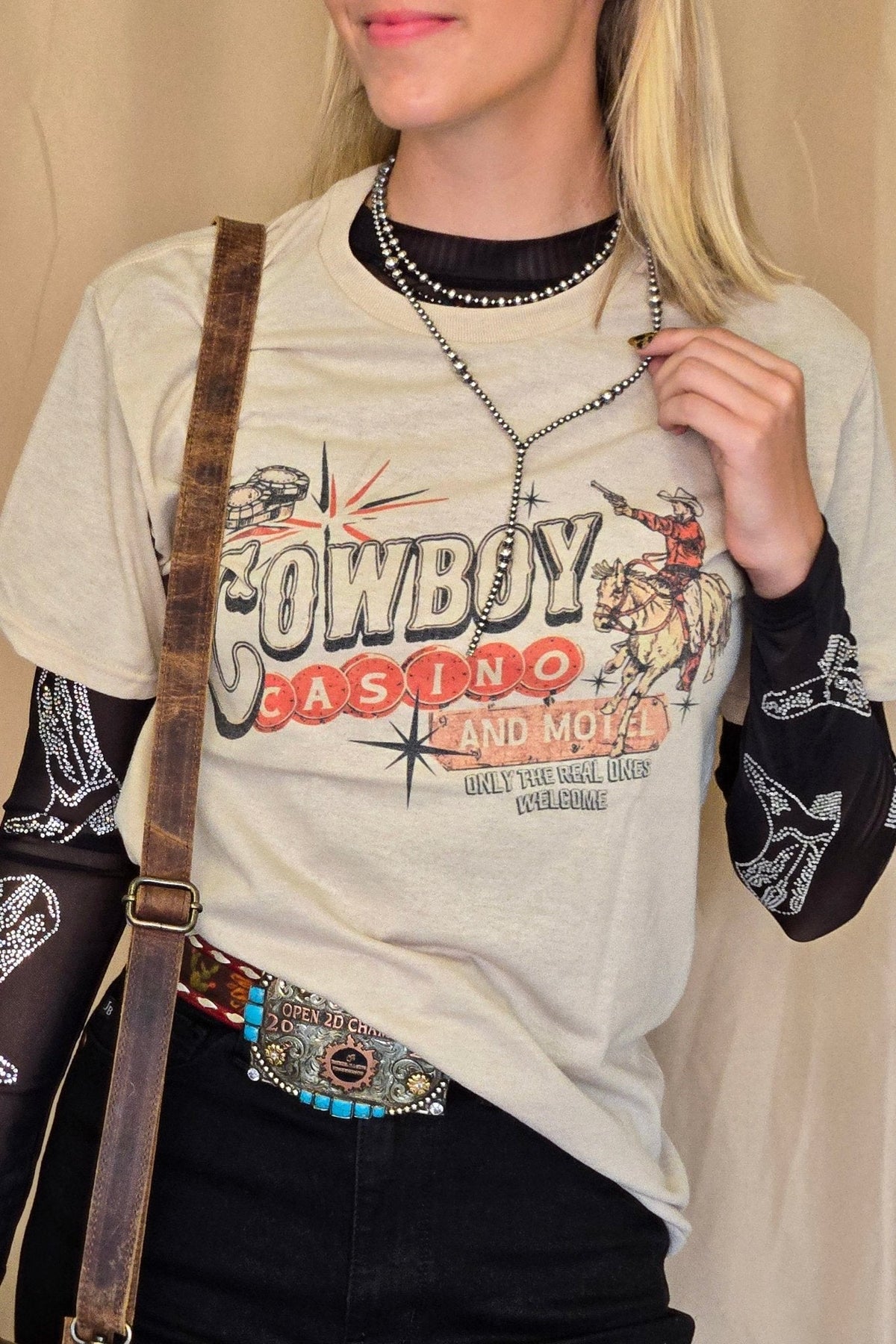 "Cowboy Casino" Western Graphic Tee — Jerzees Vegas Western Statement - Quarter Circle AK Boutique