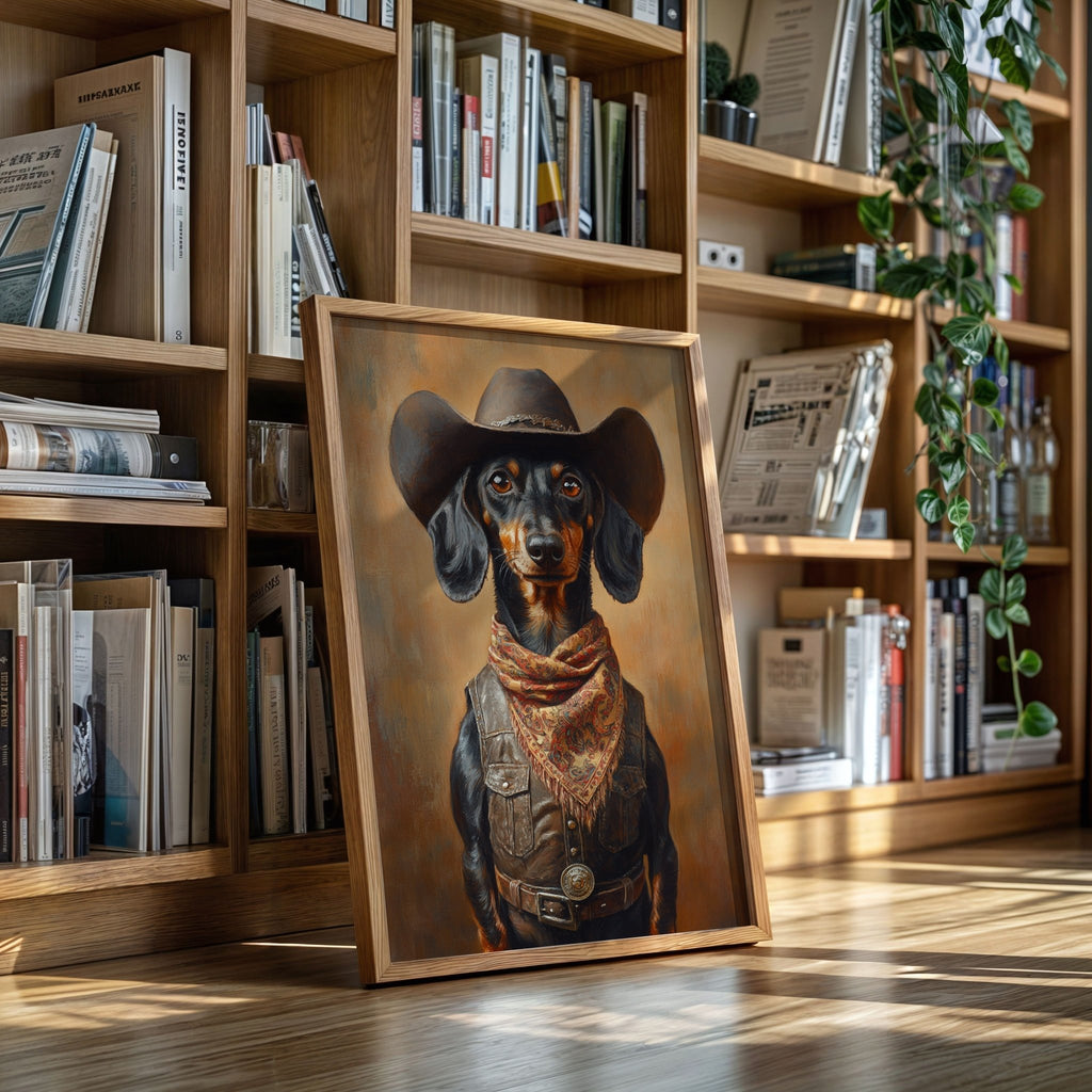 Cowboy Dachshund in Leather and Lace - Quarter Circle AK Boutique