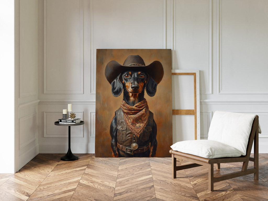 Cowboy Dachshund in Leather and Lace - Quarter Circle AK Boutique