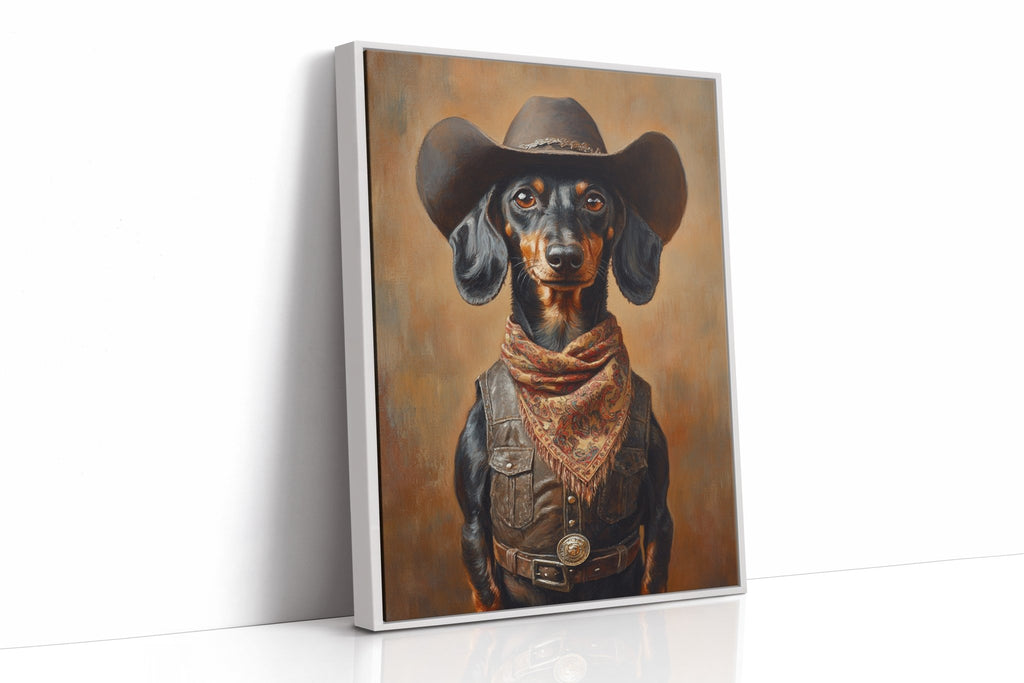 Cowboy Dachshund in Leather and Lace - Quarter Circle AK Boutique