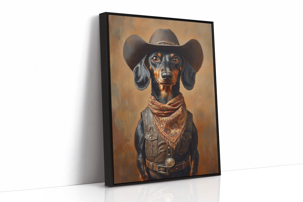 Cowboy Dachshund in Leather and Lace - Quarter Circle AK Boutique