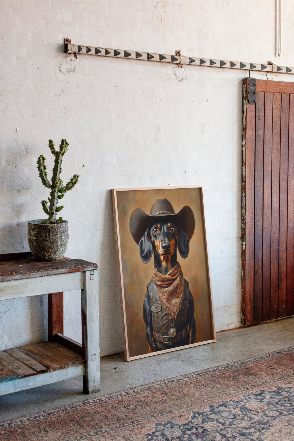 Cowboy Dachshund in Leather and Lace - Quarter Circle AK Boutique