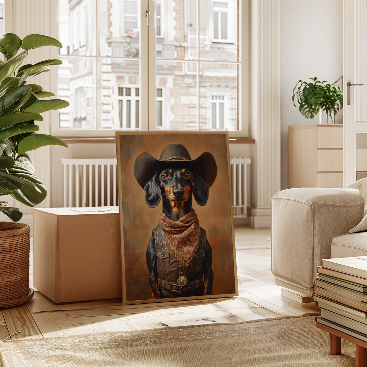 Cowboy Dachshund in Leather and Lace - Quarter Circle AK Boutique