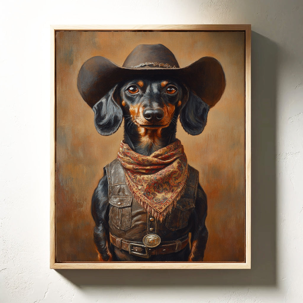 Cowboy Dachshund in Leather and Lace - Quarter Circle AK Boutique