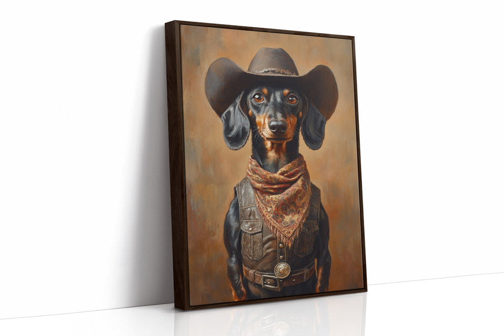 Cowboy Dachshund in Leather and Lace - Quarter Circle AK Boutique