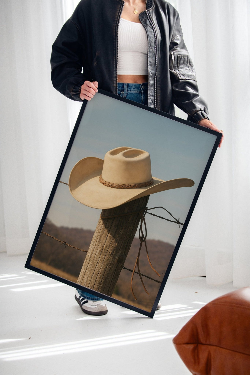 Cowboy Hat on Fence Post - Quarter Circle AK Boutique
