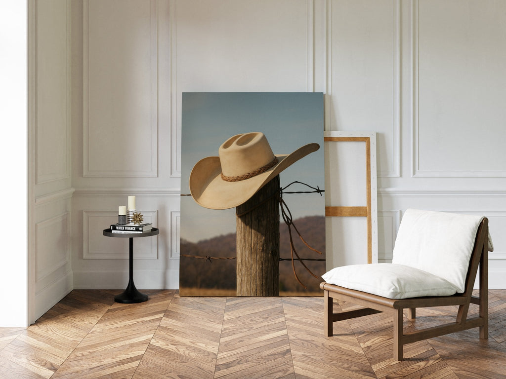 Cowboy Hat on Fence Post - Quarter Circle AK Boutique