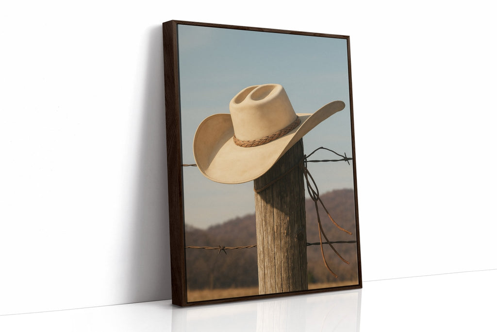 Cowboy Hat on Fence Post - Quarter Circle AK Boutique