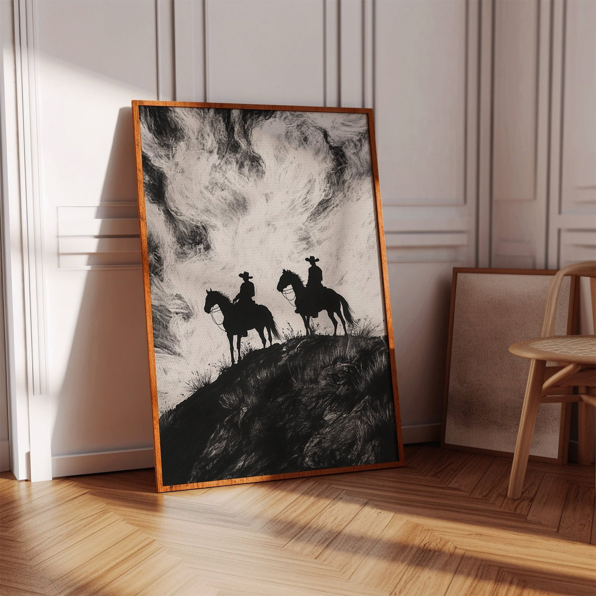 Cowboy Ridge Silhouette Print – Western Horseback Wall Art - Quarter Circle AK Boutique