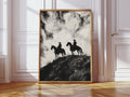 Cowboy Ridge Silhouette Print – Western Horseback Wall Art - Quarter Circle AK Boutique