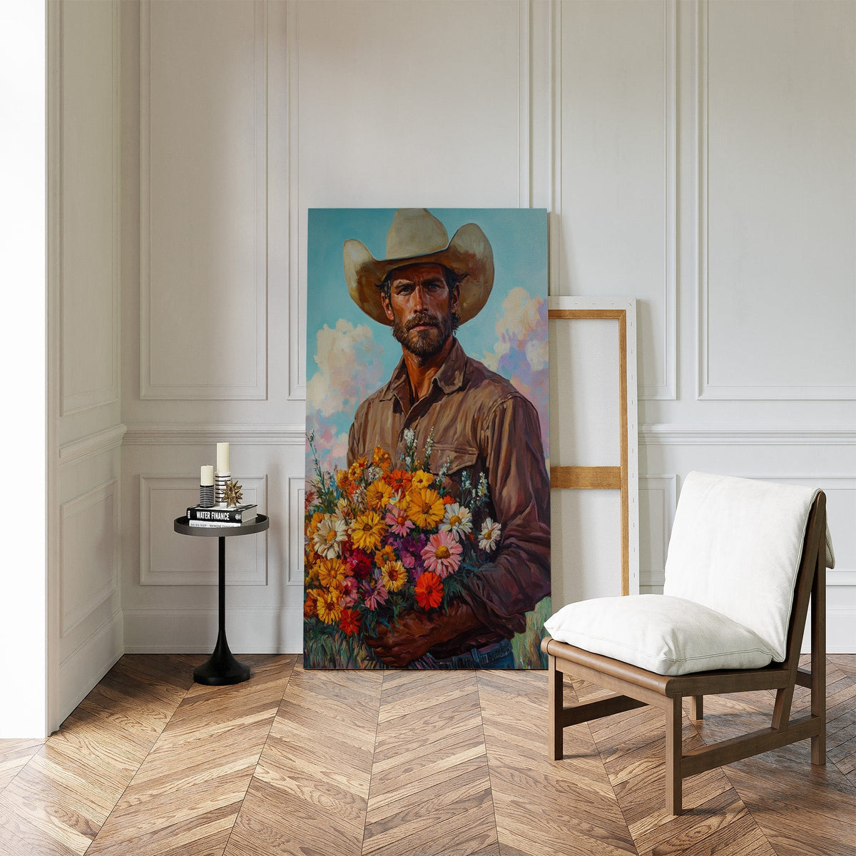 Cowboy with Flowers – Romantic Western Wall Art - Quarter Circle AK Boutique