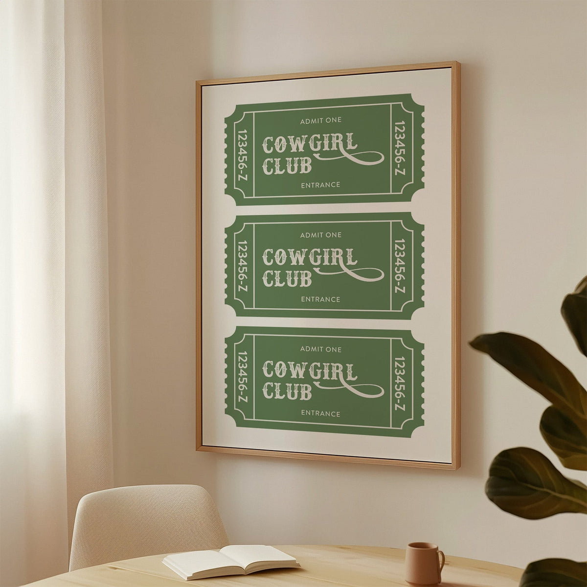 Cowgirl Club Ticket Print – Western Aesthetic Wall Art - Quarter Circle AK Boutique