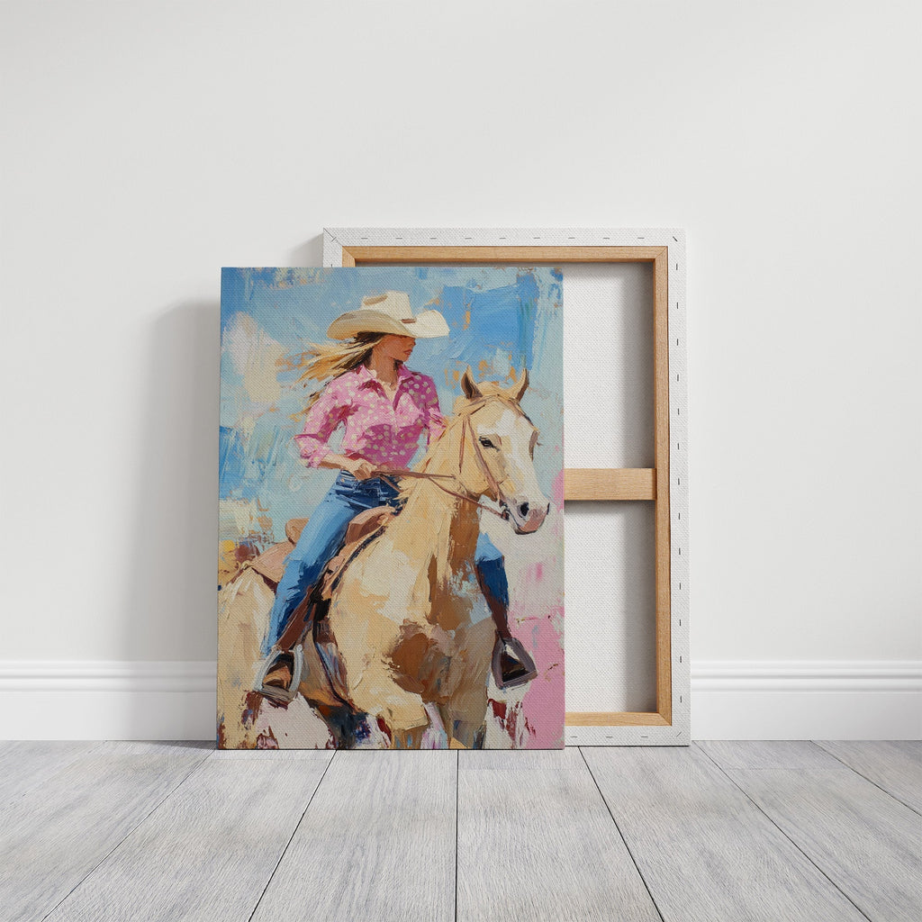 Cowgirl on Horseback – Western Rodeo Wall Art - Quarter Circle AK Boutique