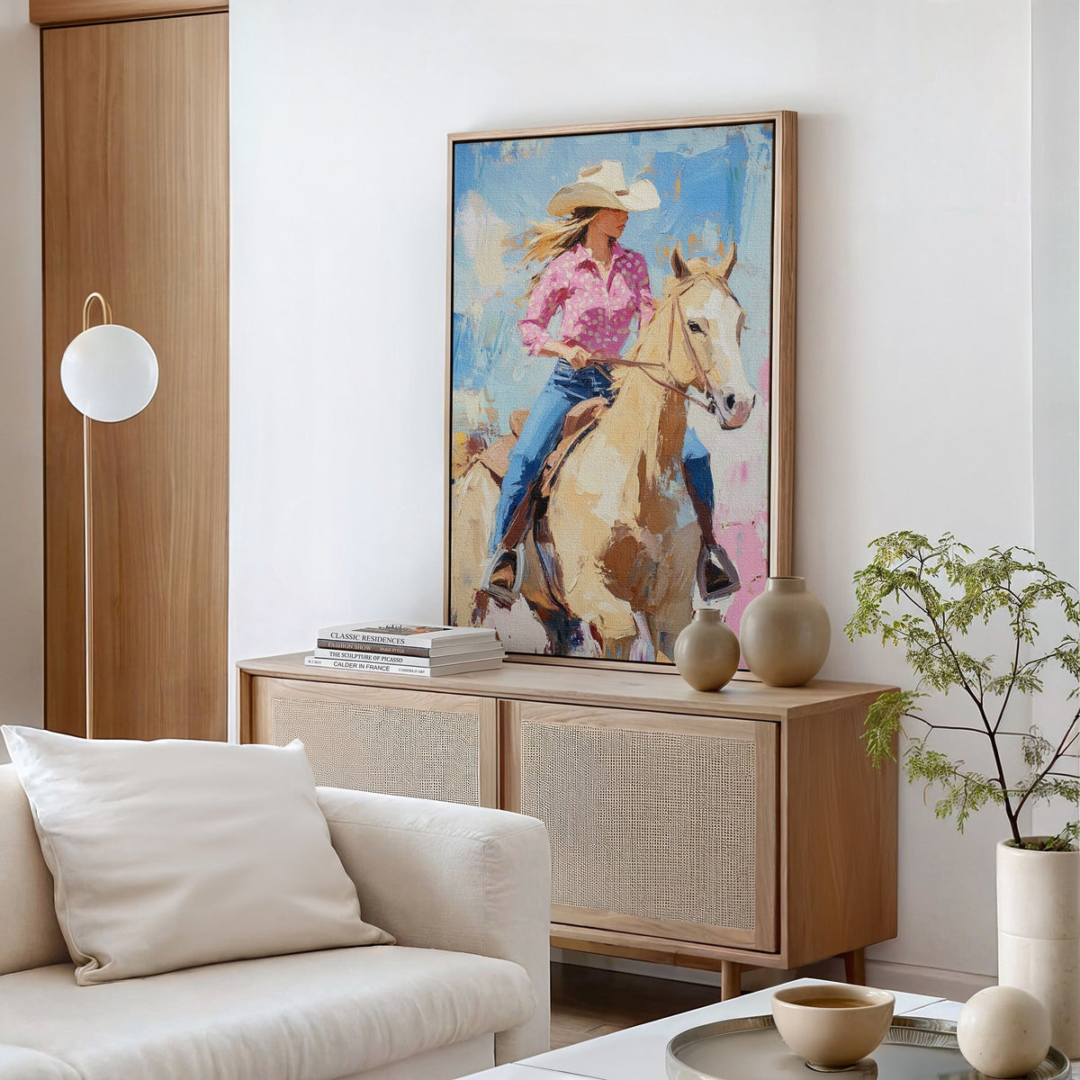 Cowgirl on Horseback – Western Rodeo Wall Art - Quarter Circle AK Boutique