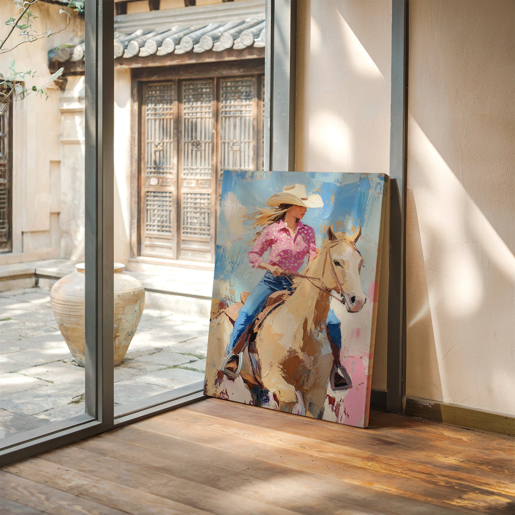 Cowgirl on Horseback – Western Rodeo Wall Art - Quarter Circle AK Boutique