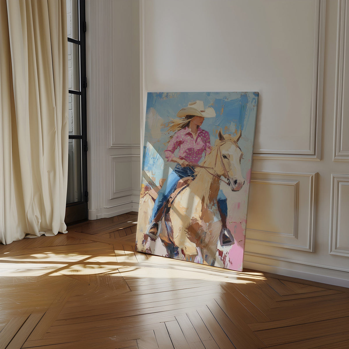 Cowgirl on Horseback – Western Rodeo Wall Art - Quarter Circle AK Boutique