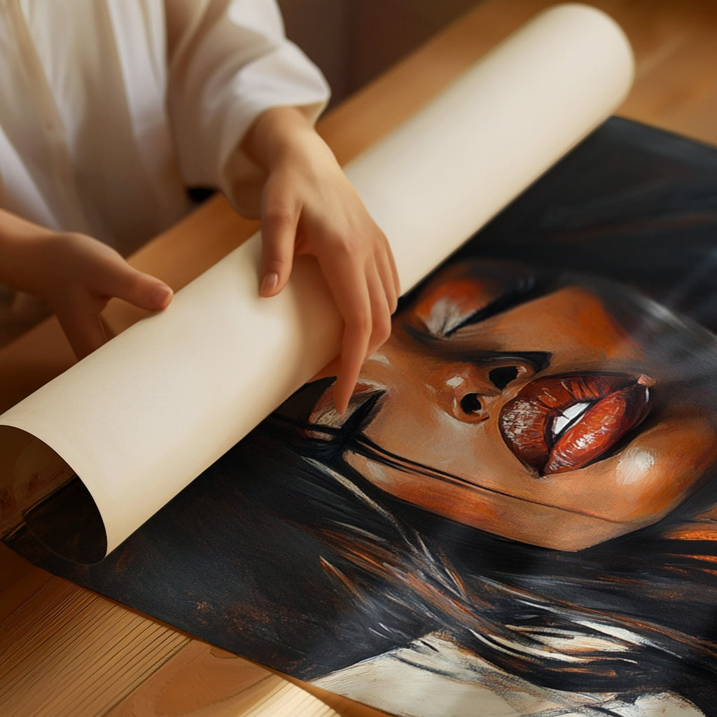 Cowgirl Serenity – Bold Black Western Beauty Portrait Canvas - Quarter Circle AK Boutique