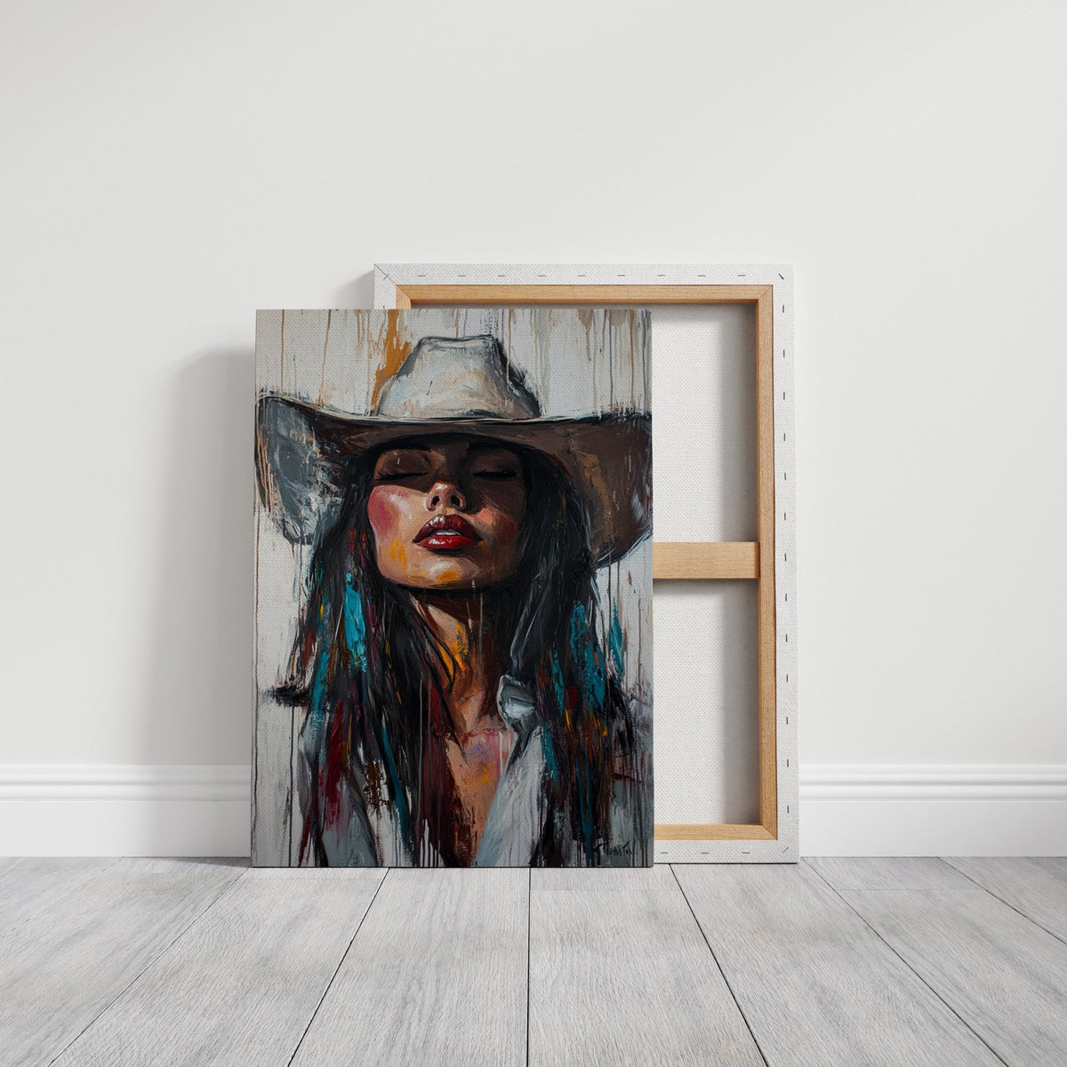 Cowgirl Spirit Canvas – Western Woman Portrait Wall Art - Quarter Circle AK Boutique