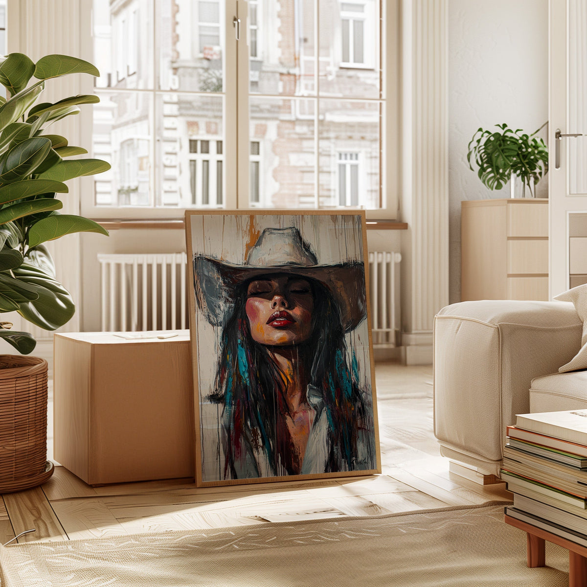 Cowgirl Spirit Canvas – Western Woman Portrait Wall Art - Quarter Circle AK Boutique