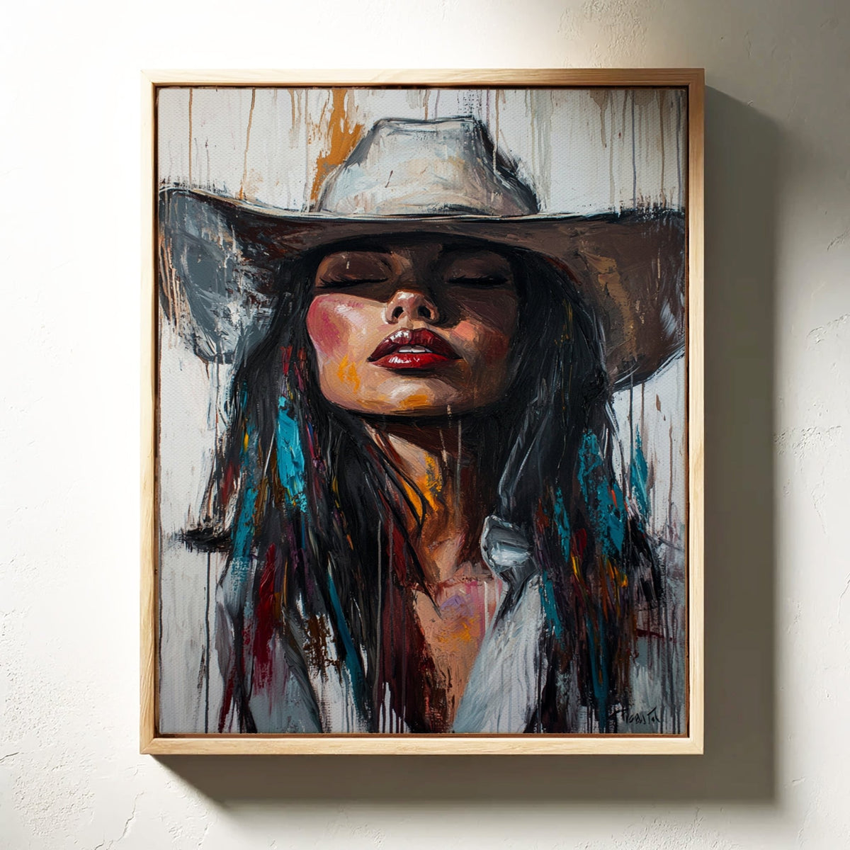 Cowgirl Spirit Canvas – Western Woman Portrait Wall Art - Quarter Circle AK Boutique