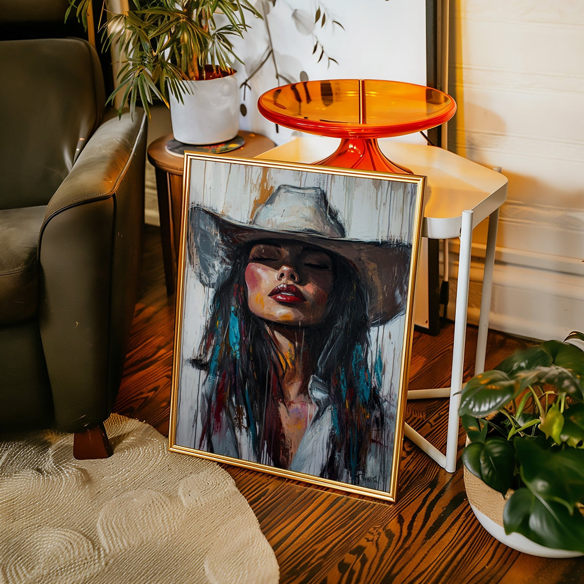 Cowgirl Spirit Canvas – Western Woman Portrait Wall Art - Quarter Circle AK Boutique