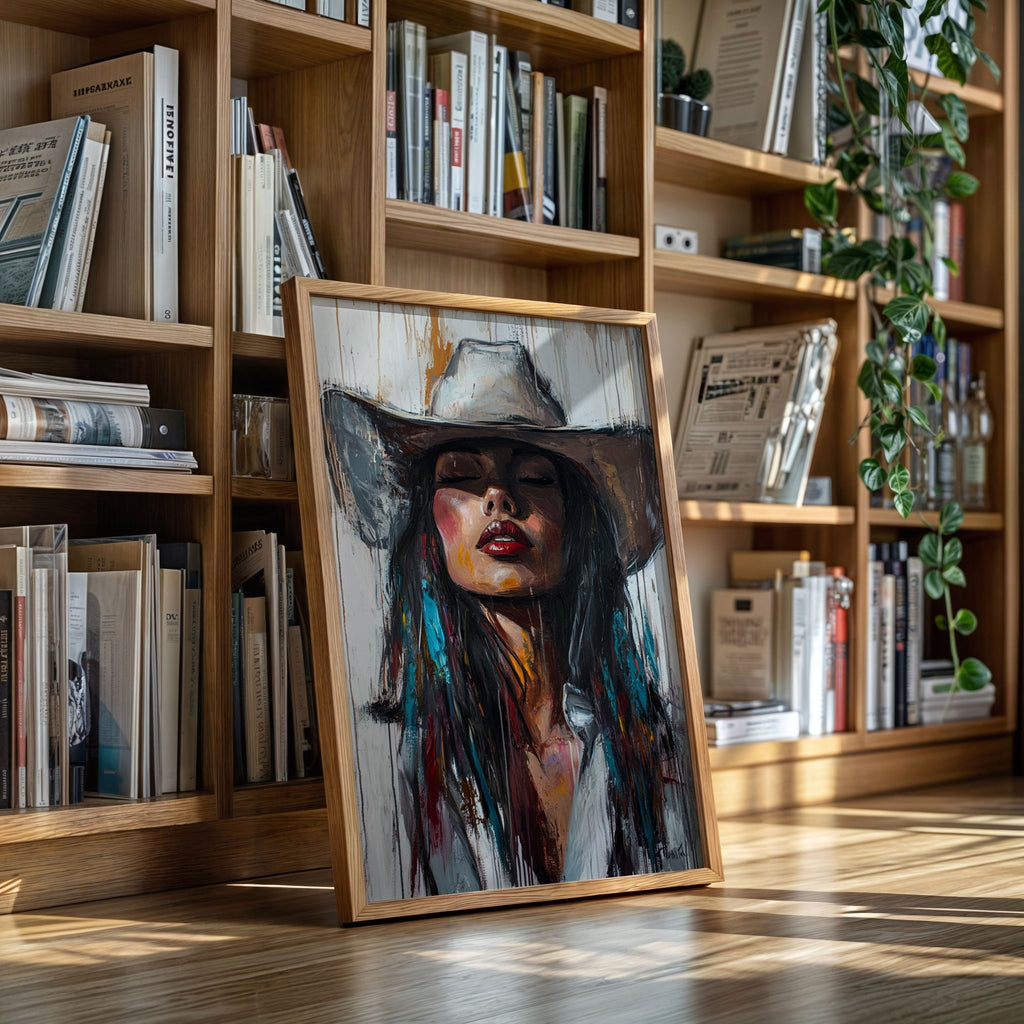 Cowgirl Spirit Canvas – Western Woman Portrait Wall Art - Quarter Circle AK Boutique