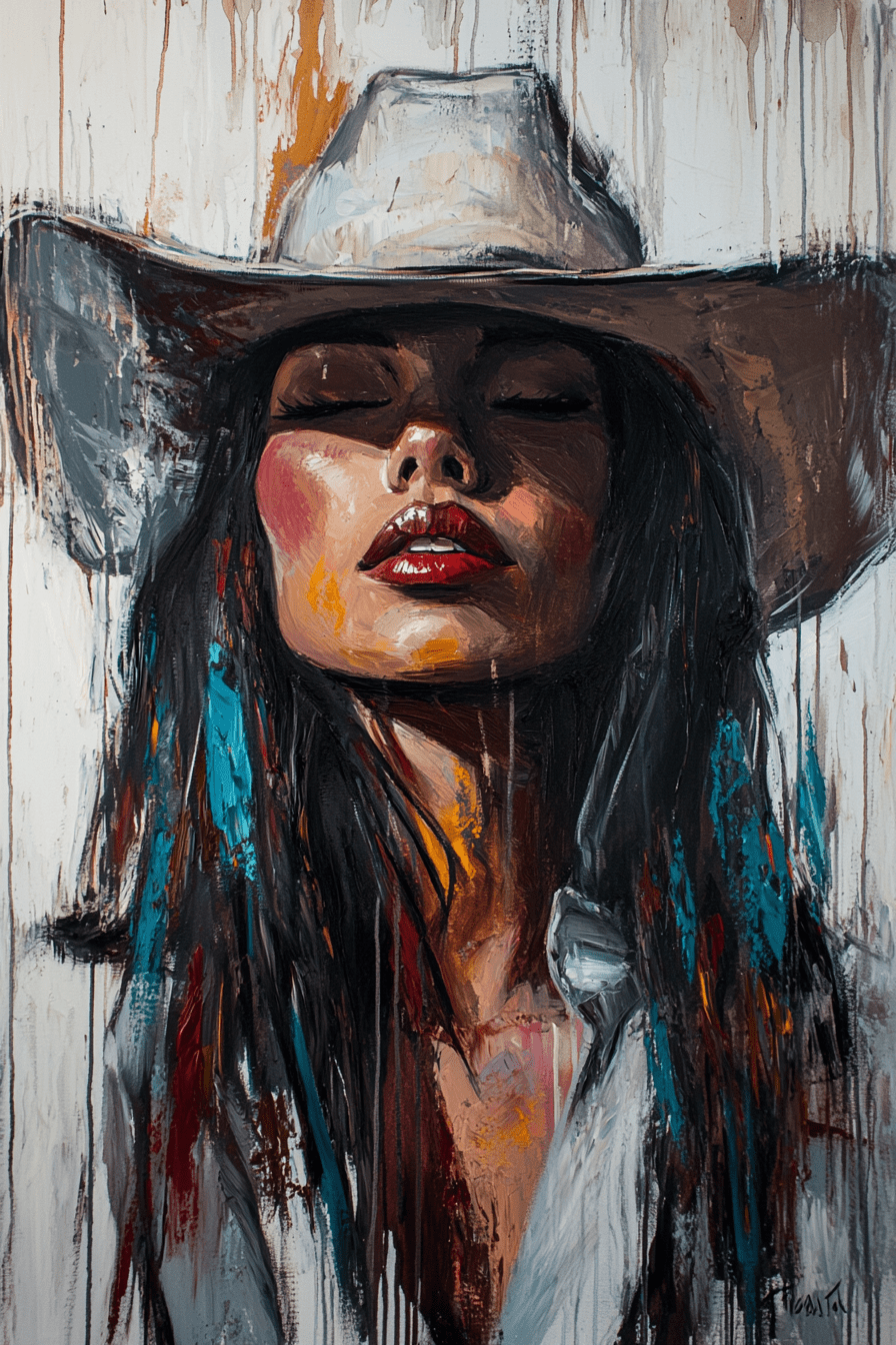 Cowgirl Spirit Canvas – Western Woman Portrait Wall Art - Quarter Circle AK Boutique