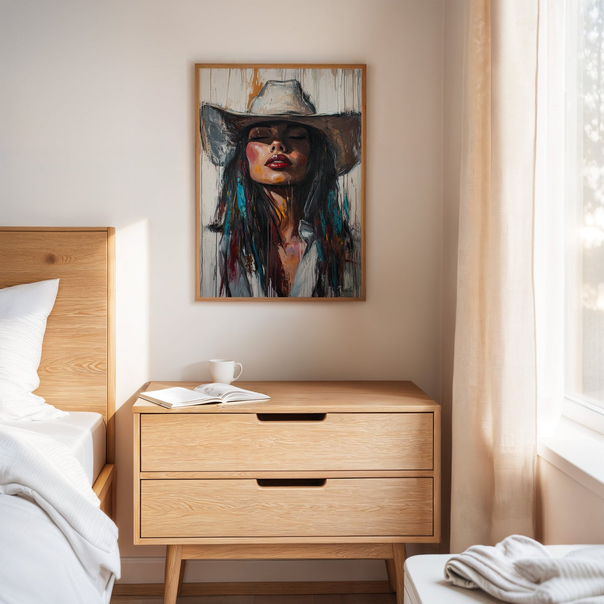 Cowgirl Spirit Canvas – Western Woman Portrait Wall Art - Quarter Circle AK Boutique