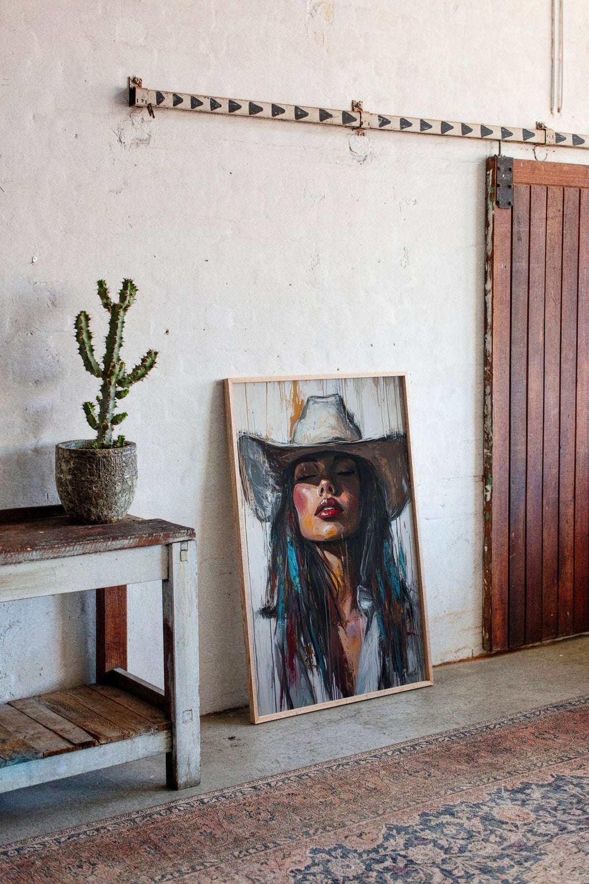 Cowgirl Spirit Canvas – Western Woman Portrait Wall Art - Quarter Circle AK Boutique